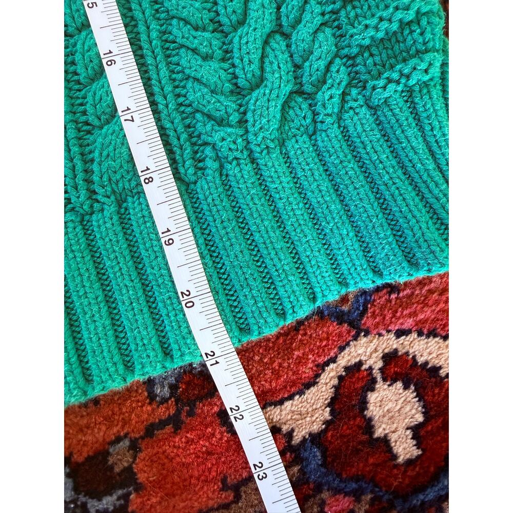Polo Ralph Lauren Cable Knit American USA lag Sweater Flag jeans Small Green - Picture 8 of 8